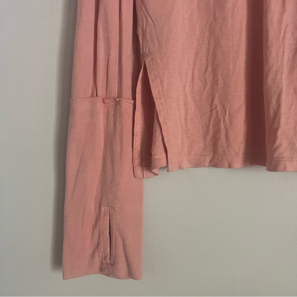 Free People We The Free Colby long sleeve top Pink Peachy Size XL Lightweight - Picture 5 of 5
